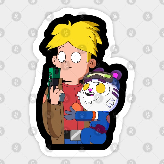 Gary and Biskit Sticker by Plushism